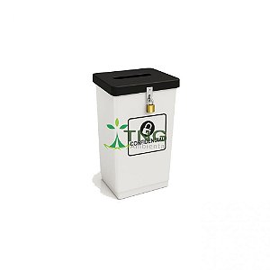 Coletor 27 litros em fiberglass com tampa tipo urna com cadeado