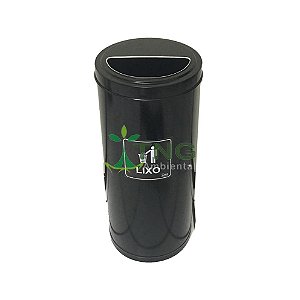Lixeira 25 litros em aço inox com tampa meia-lua