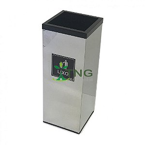 Lixeira 45 litros em aço inox com aro colorido