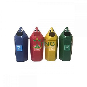 Lixeira 50 litros em plástico modelo Lápis