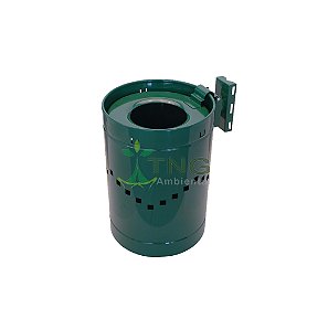 Lixeira 50 litros em aço carbono para poste de rua