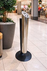 Bituqueira em aço inox com pedestal em ferro