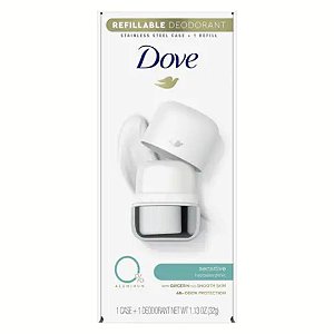 Dove Refillable Deodorant Starter Kit 0% Aluminum Sensitive Aluminum Free Deodorant 1.13 oz | Desodorante Refil Dove