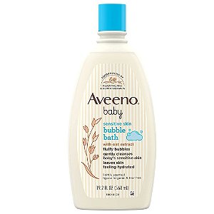 Bolhas de Banho Aveeno Baby Sensitive Skin Bubble Bath with Oat Extract 19.2 fl. Oz 568ml
