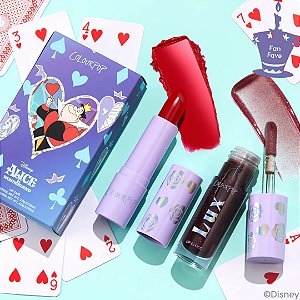 Kit de Batom Colourpop Queen Of Hearts Lux Lipstick Kit | Alice no País das Maravilhas