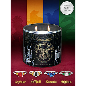 Kit Vela e Aneis  Charmed Aroma Harry Potter Hogwarts Candle - Hogwarts House Ring Slytherin
