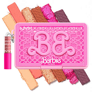 Mini Paleta de Sombra com Mini Gloss Nyx BARBIE MINI PALETTES -  01 - IT'S A BARBIE PARTY! | BARBIE