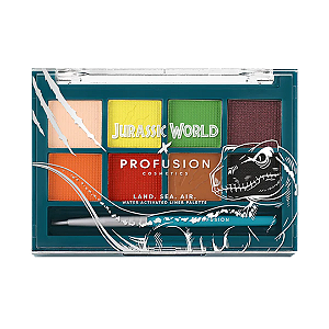 Paleta de Delineador Profusion Cosmetics JURASSIC WORLD | LAND WATER ACTIVATED LINER PALETTE
