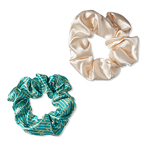 Duo de Scrunchies Scünci Wicked Emerald City Satin Scrunchies | Edição Limitada
