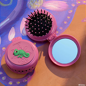 Mini Escova e Espelho Portátil Colourpop X Disney Tangled Tangled Pascal Hair Brush Mini Pocket Brush + Mirror | Enrolados Disney