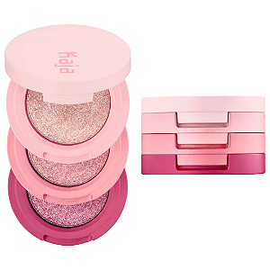 Trio de Sombras Kaja Eye Bento Bouncy Eyeshadow Trio | Cor: Rosewater