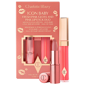 Kit Labial Charlotte Tilbury K.I.S.S.I.N.G Lipstick and Lip Gloss Duos | Cor: Icon Baby | EDIÇÃO LIMITADA