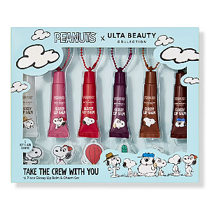 Kit Lip Balm Ulta Beauty Peanuts x UBC Take The Crew With You Glossy Lip Balm and Keychain Set | EDIÇÃO LIMITADA