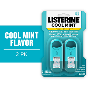 Kit Spray Bucal Listerine Pocketmist Cool Mint Oral Care Spray 7,7 ML | 2 UN
