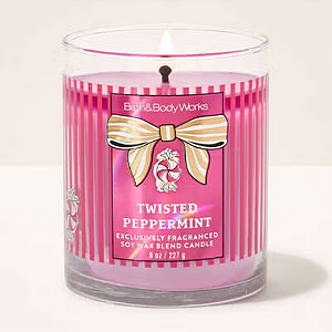 Vela Bath And Body Works Twisted Peppermint Single Wick Candle | 227g