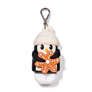 Suporte para Higienizador Bath and Body Works "PocketBac Holder" Cookie Penguin Light-up