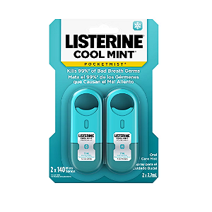 Spray Bucal Listerine Cool Mint Pocketmist Oral Care Mist to Get Rid of Bad Breath | 2pk