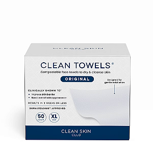 Toalha Facial Clean Skin Club Disposable Face Towel for Improved Skin | XL - 50ct