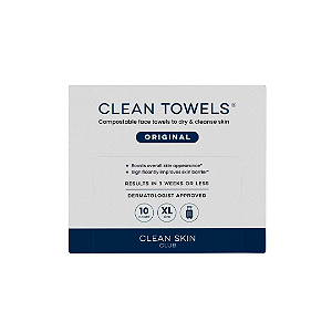Toalha Facial Clean Skin Club Travel Disposable Face Towel for Improved Skin | XL - 10ct
