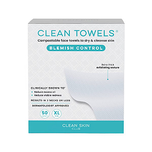 Toalha Facial Clean Skin Club Clean Towels Blemish Control | XL - 50ct