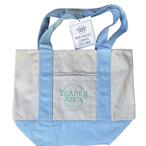 Mini Sacola Reutilizável Trader Joe's Large Canvas Tote Bag | Cor: Azul | EDIÇÃO LIMITADA