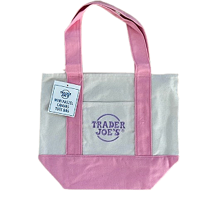 Mini Sacola Reutilizável Trader Joe's Large Canvas Tote Bag | Cor: Rosa | EDIÇÃO LIMITADA