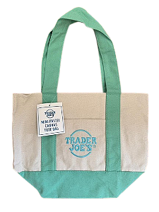 Mini Sacola Reutilizável Trader Joe's Large Canvas Tote Bag | Cor: Verde | EDIÇÃO LIMITADA