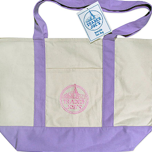 Sacola Reutilizável Trader Joe's Large Canvas Tote Bag | Cor: Lavanda | EDIÇÃO LIMITADA