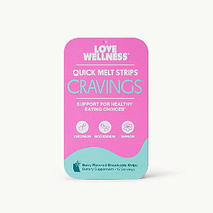 Pastilhas Love Wellness Cravings Quick Melt Strips Healthy Eating Support 15 unidades | Frutas Vermelhas