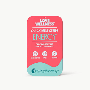 Pastilhas Love Wellness Energy Quick Melt Strips Energy Support 15 unidades | Frutas Vermelhas