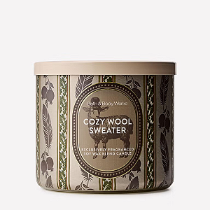 Vela Bath And Body Works Cozy Wool Sweater 3-Wick Candle