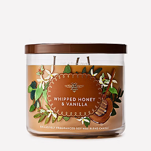 Vela Bath And Body Works Whipped Honey & Vanilla 3-Wick Candle