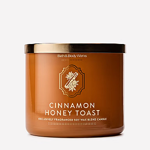 Vela Bath And Body Works Cinnamon Honey Toast 3-Wick Candle