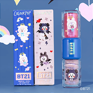 Gloss Labial Colourpop Sparkle + Swirl Lip Gloss Duo | Cor: Fluffy n’ Mysterious | BT21