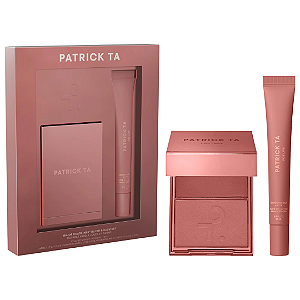 Kit Blush e Balm Labial Patrick Ta Major Headlines Double-Take Crème & Powder Blush Duo & Lip Balm Makeup Gift Set | Cor: Something Spicy, Gingerbread Latte