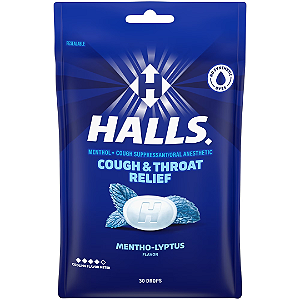 Pastilhas Halls Cough & Throat Relief Mentho-Lyptus Cough Drops