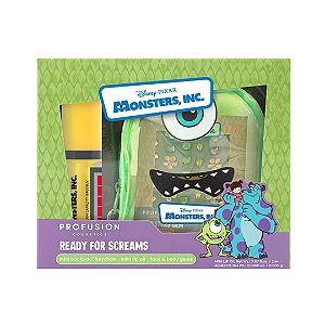 Kit Chaveiro, Óleo Labial e Strass Profusion Cosmetics Monsters Inc Mini Backpack | Ready For Screams