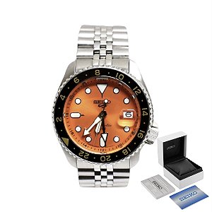 Seiko Sport 5 GMT Automático Laranja