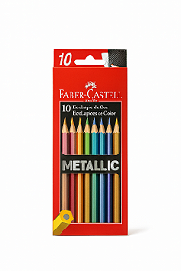 LÁPIS DE COR METÁLICO FABER CASTELL - 10 CORES