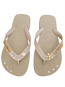 Havaianas Top Com Logo+estrela+concha areia