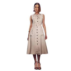 Chemise em alfaiataria de viscose 120 cm Império