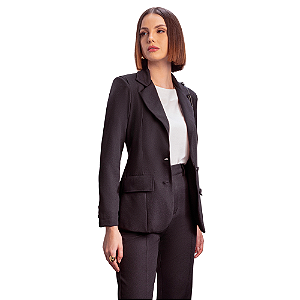 Blazer feminino alongado alfaiataria Império