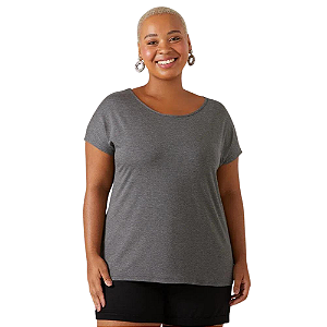 Blusa feminina básica mullet manga japonesa plus size Malwee