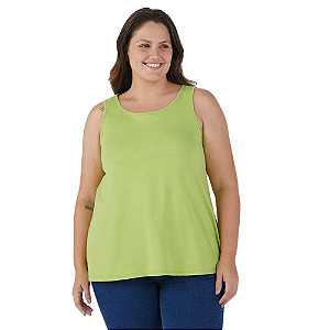 Blusa feminina básica regata linha A em algodão plus size Malwee