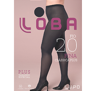 Meia-calça clássica fio 20 plus size Loba Lupo