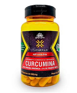 Tumerax Cúrcuma Ativada c/ Pimenta Preta (Curcumina) - 60 caps. - Kampo de Ervas