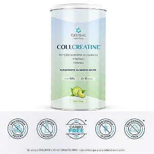 CollCreatine Colageno + Creatina 500g Sabor Limão Central Nutrition