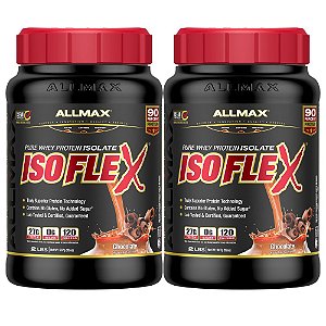 KIT 2 IsoFlex Whey Protein Isolado 900g Chocolate Allmax Nutrition