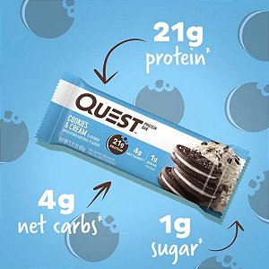 1 Un - Quest Bar -. 60g - Cookies e Cream- Quest Nutrition
