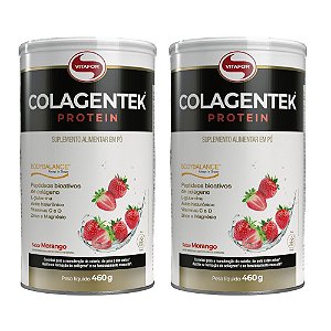 Kit 2x Colagentek Protein Bodybalance Morango 460g Vitafor